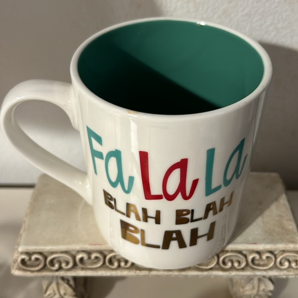 NWTs Hazel & Co “FaLaLa Blah” mug. 16oz